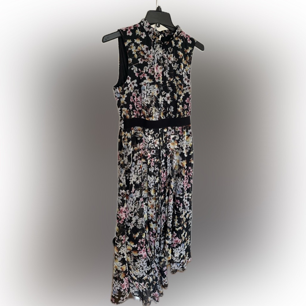 Ted Baker Black Floral Asymmetrical Dress